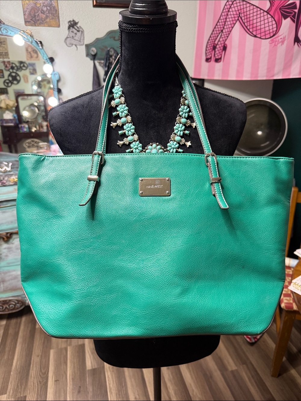 Nine West Teal Tote Bag